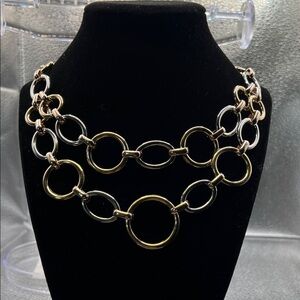 Gold and Silver Chain Link Necklace